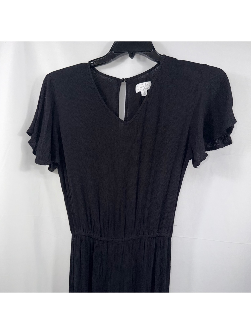 Mud Pie Black Ruffle Romper Size Small Rayon - Picture 2 of 9